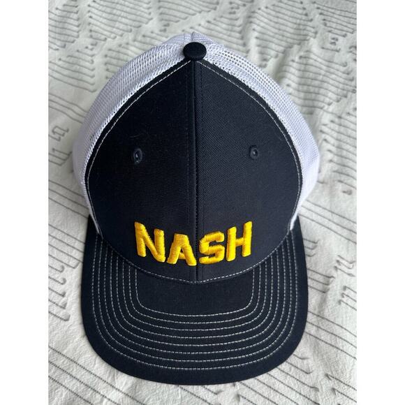 NASH Collection Neoprene NASH Trucker Navy Gold Hat - Picture 3 of 6